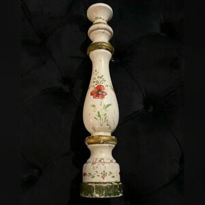 VTG Cottagecore Wood Pepper Grinder Patina Handpainted Country Cottagecore 90’s